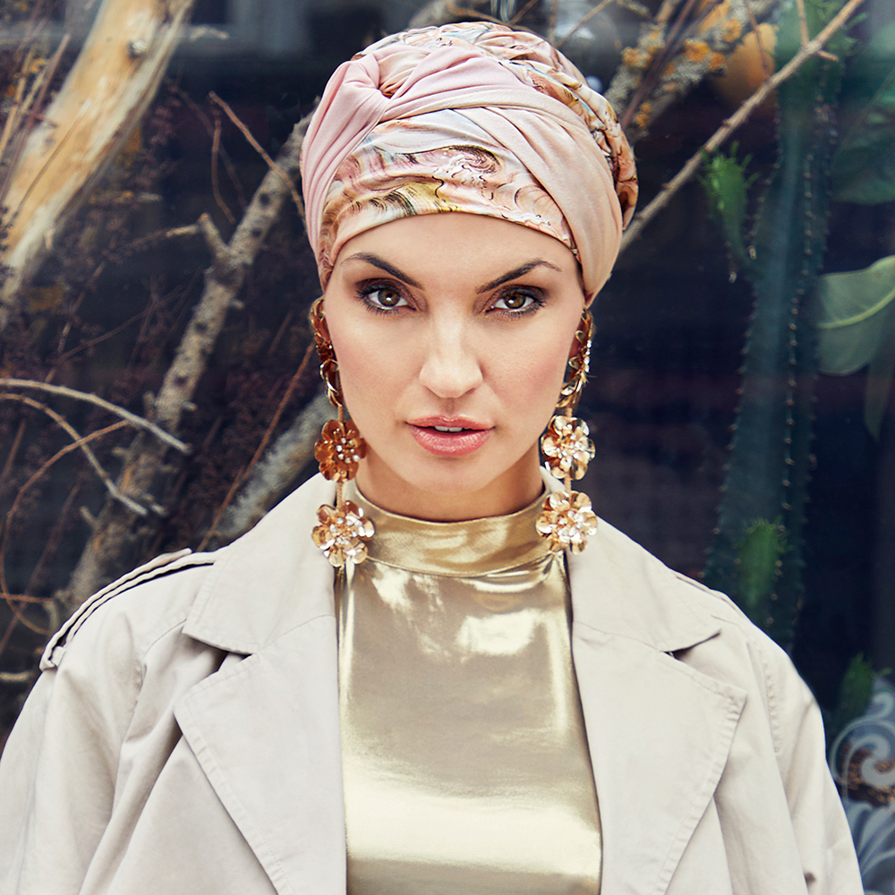 Avalon Boho turban set, Soft Pastel Rose