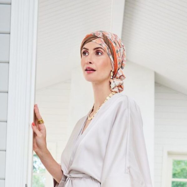 Hoc Beatrice Turban with ribbon, Orange Elements