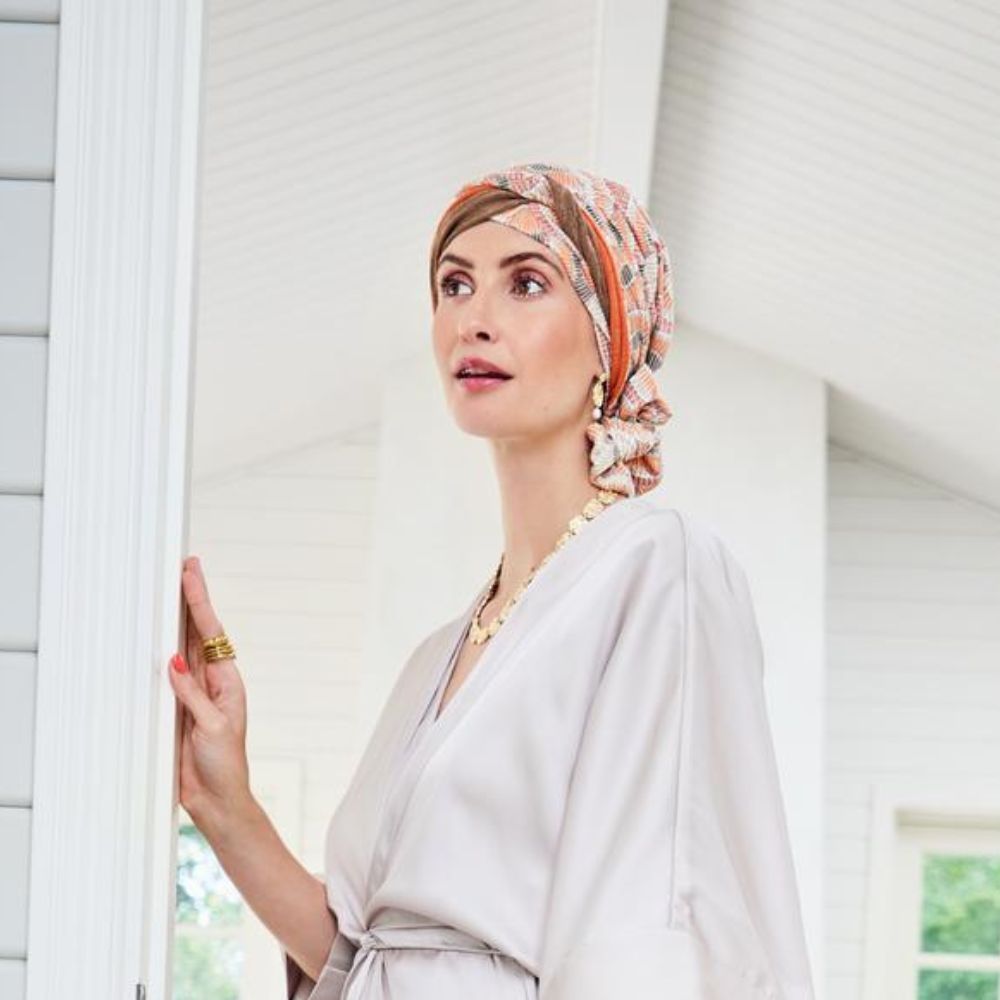 Hoc Beatrice Turban with ribbon, Orange Elements