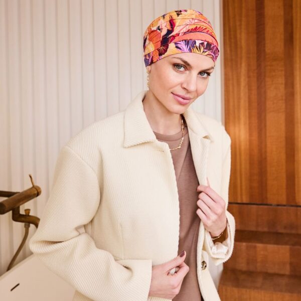 Christine Yoga turban printed, Fire work autumn
